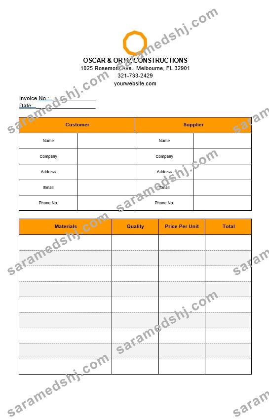 Basic Construction Invoice Template